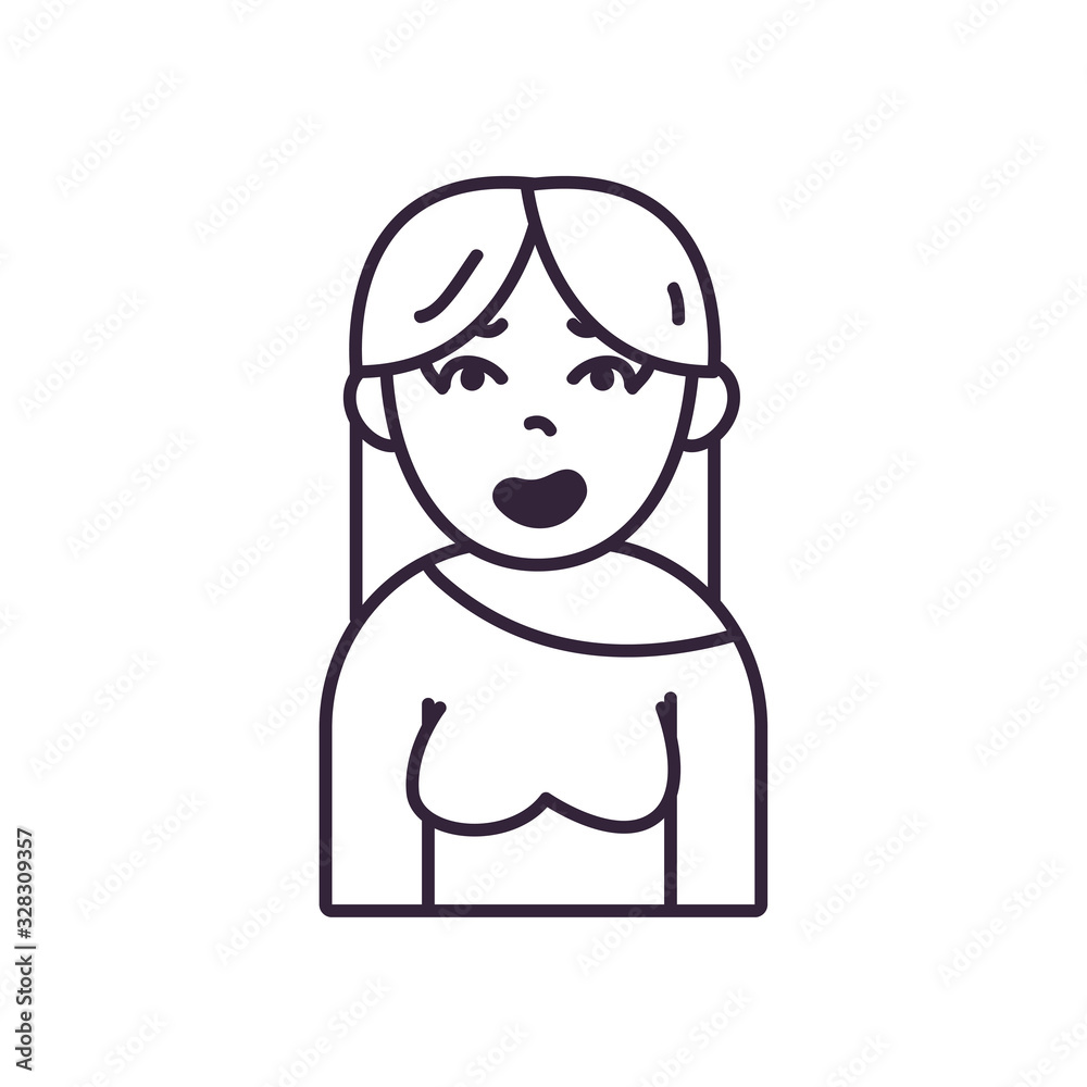 Isolated avatar woman wth sweater line style icon vector design