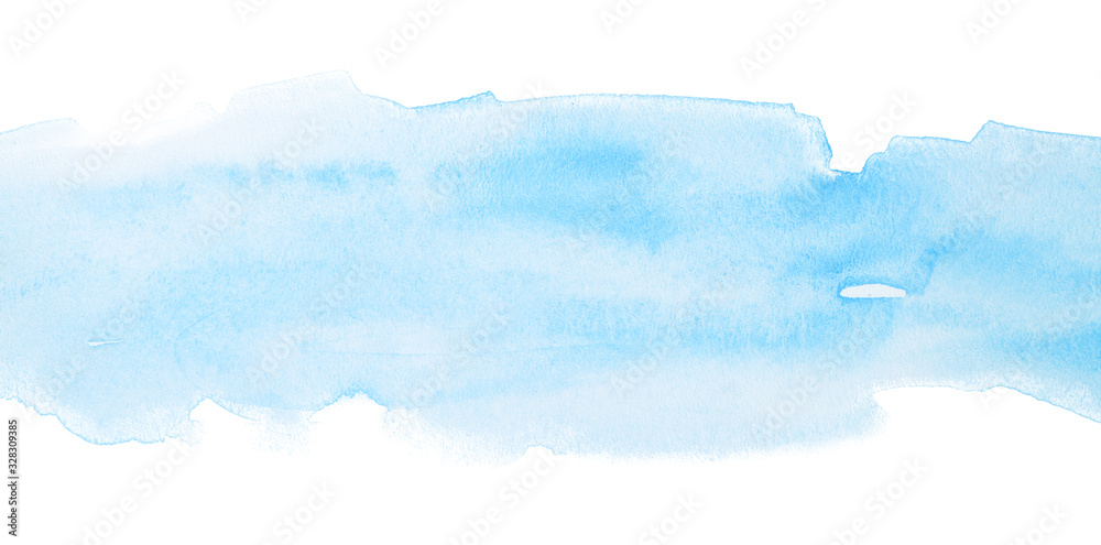 Blue watercolor texture light with gradient watercolor transitions.. Stripe watercolor on a white background horizontal background.