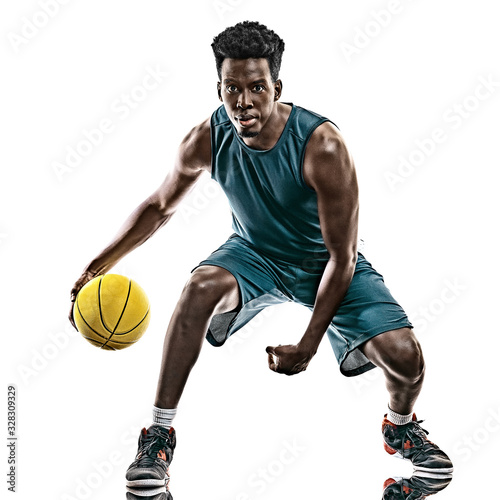 african basketball player young man isolated white background photo