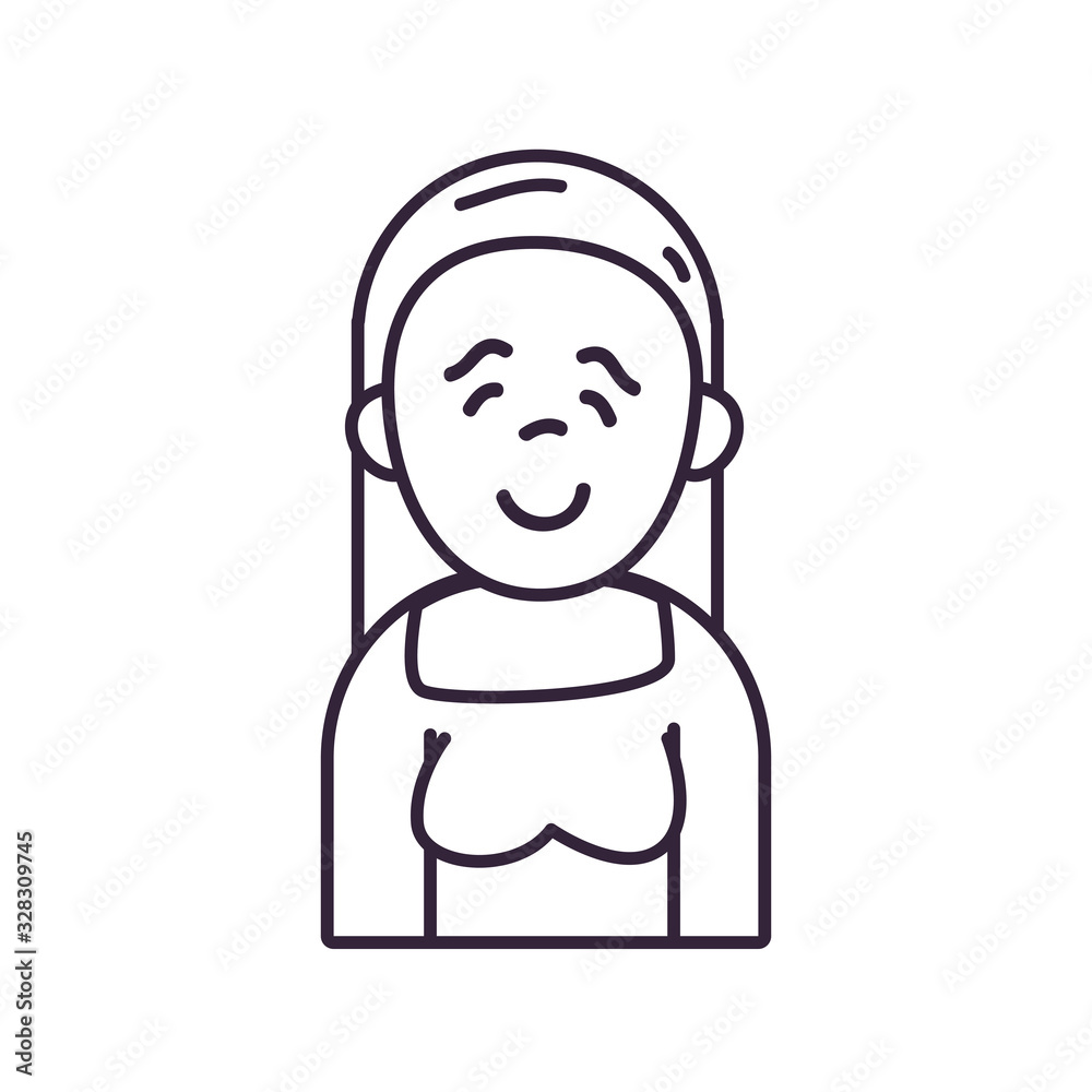 Isolated avatar woman with blouse line style icon vector design Isolated avatar woman with blouse line style icon vector design