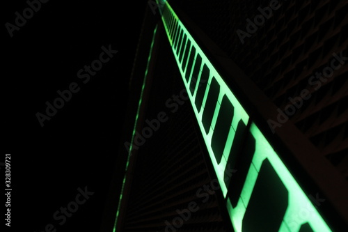 MODERN ARCHITECTURE. ABSTRACT CITY BLURRED NIGHT LIGHT