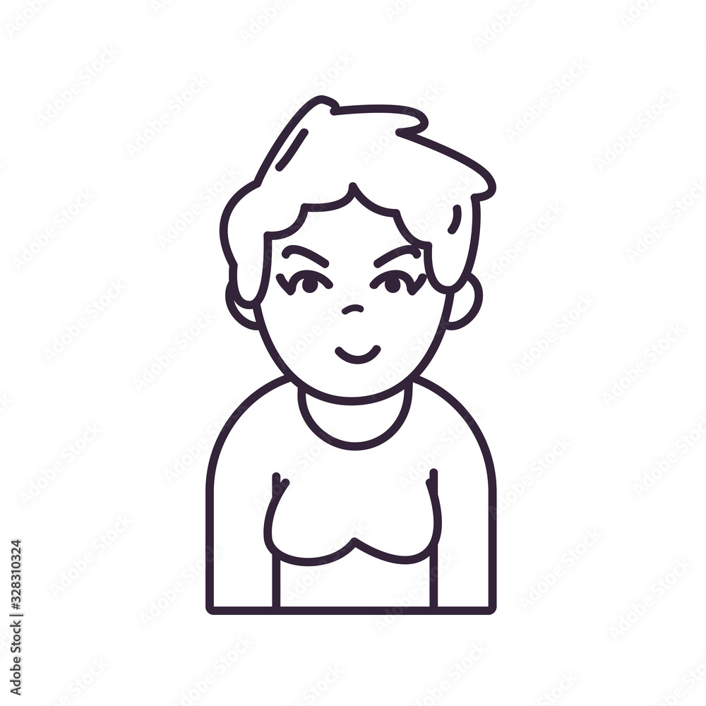 Isolated avatar woman wth sweater line style icon vector design Isolated avatar woman wth sweater line style icon vector design