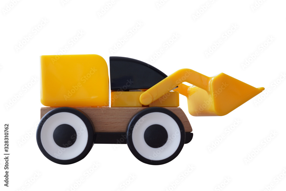 Yellow toy car isolated on white background. This has clipping path. Yellow toy car isolated on white background. This has clipping path.