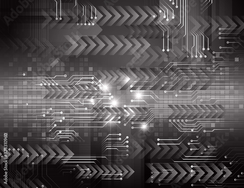 Black cyber circuit future technology concept background