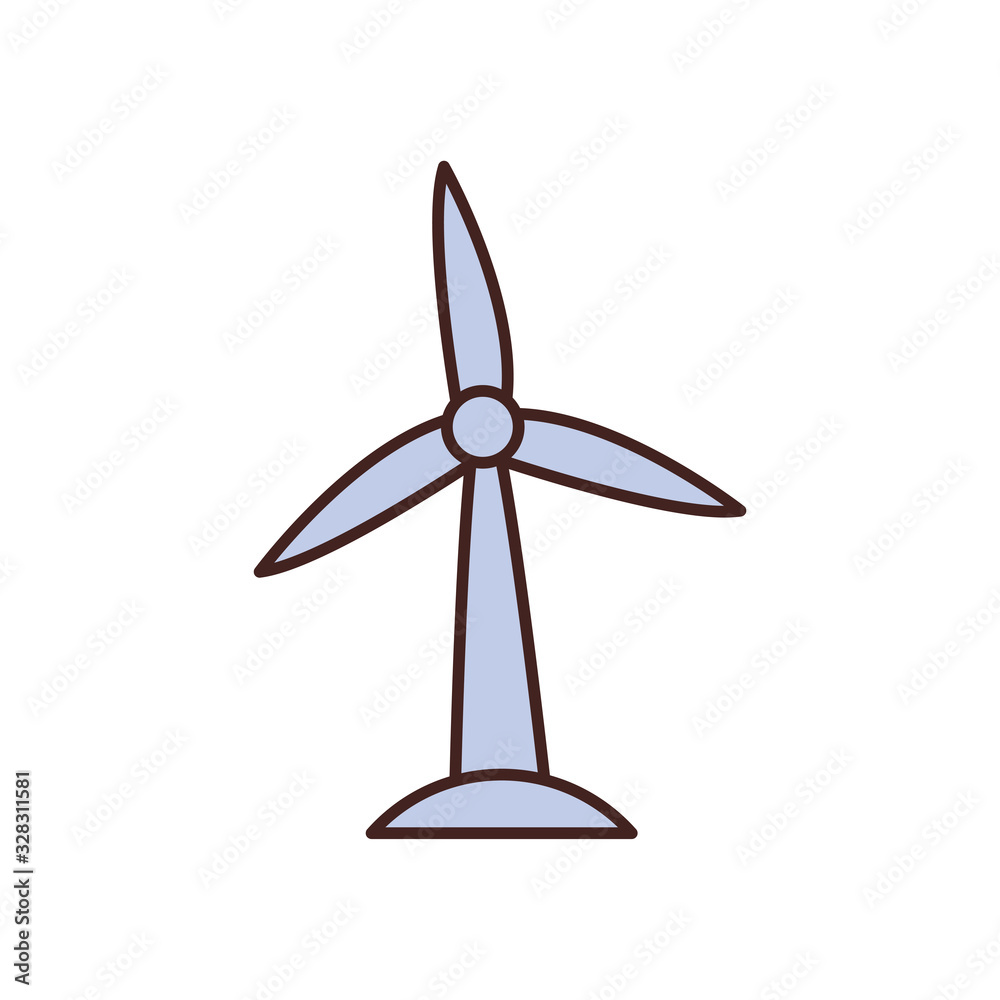 Isolated eco wind mill fill style icon vector design Isolated eco wind mill fill style icon vector design