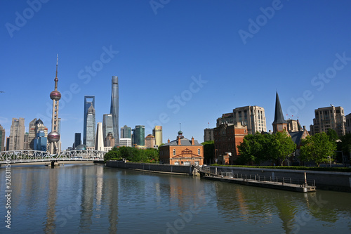 Shanghai urban landmark modern building complex