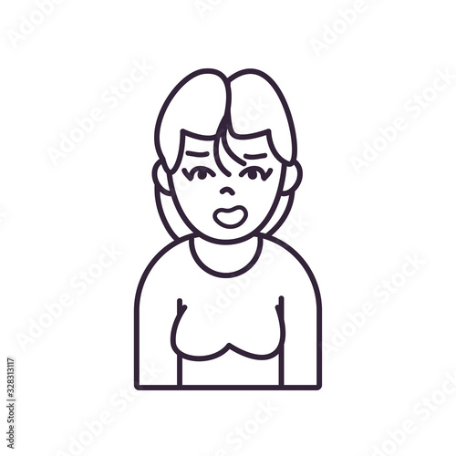 Isolated avatar woman wth sweater line style icon vector design