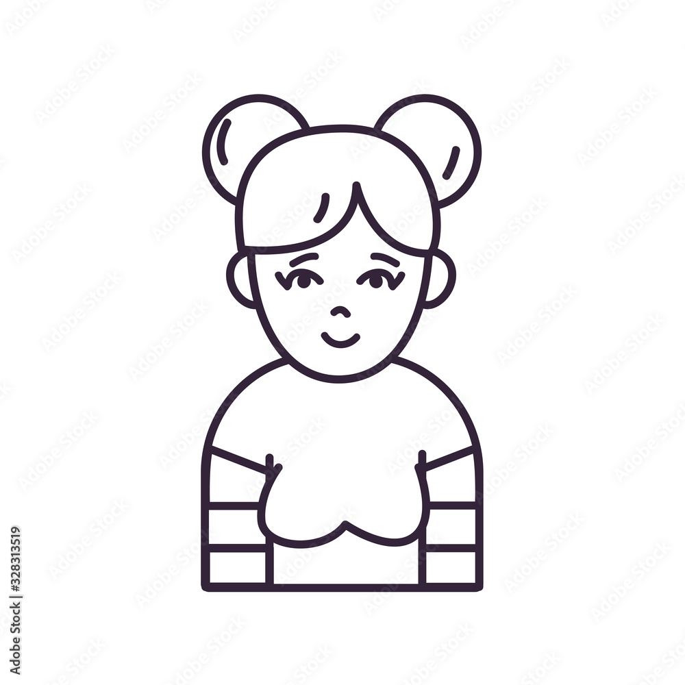 Isolated avatar woman with blouse line style icon vector design Isolated avatar woman with blouse line style icon vector design