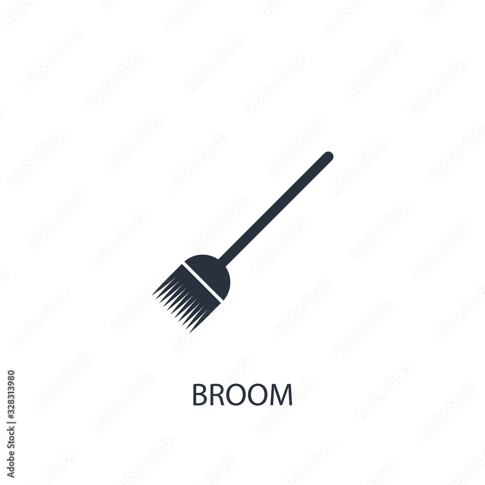 Broom icon. Simple cleaning element illustration. Broom icon. Simple cleaning element illustration.