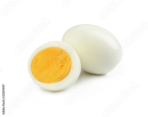 Vászonkép boiled egg on a white background