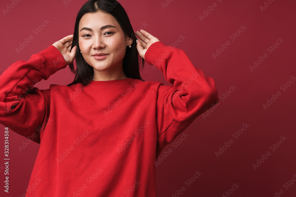 Close up of a pretty young asian woman