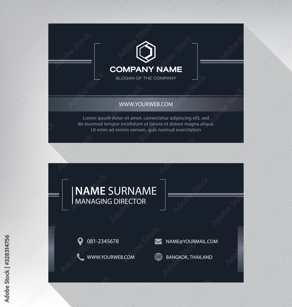 Business card in modern style black gray white Business card in modern style black gray white