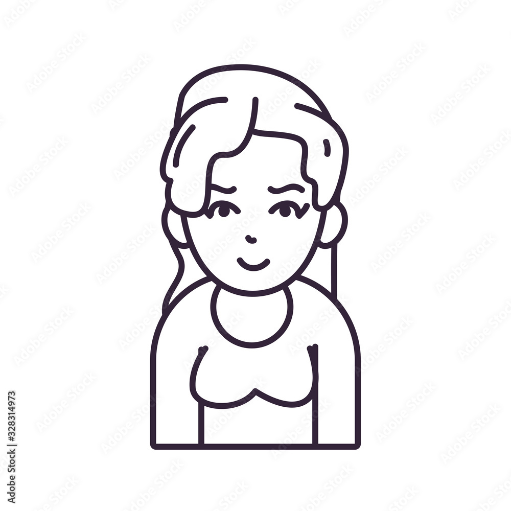 Isolated avatar woman wth sweater line style icon vector design Isolated avatar woman wth sweater line style icon vector design