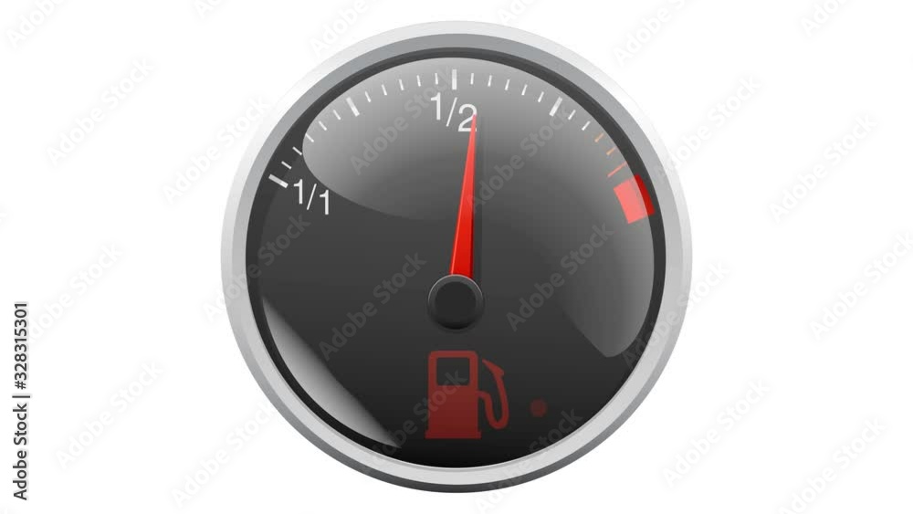 Jauge de carburant : panne de carburant (fond blanc, fond transparent et couche alpha) Jauge de carburant : panne de carburant (fond blanc, fond transparent et couche alpha)