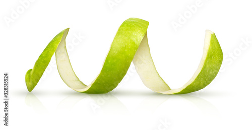 Tablou pe pânză RW peeling green apple on a white background
