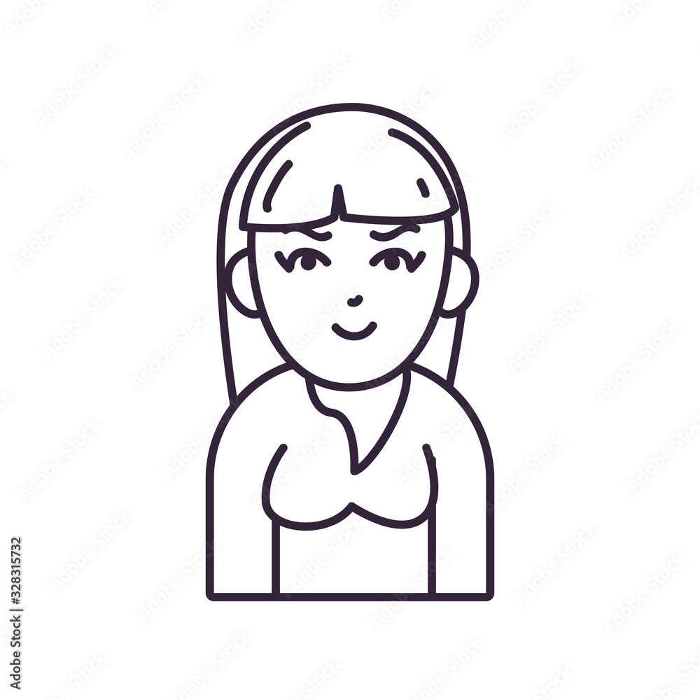 Isolated avatar woman with blouse line style icon vector design Isolated avatar woman with blouse line style icon vector design