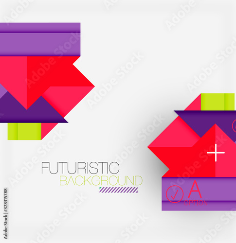 Free Download Abstract background, geometric business multicolored paper infographic - triangle frames for text, icons or graphics on light background with copyspace. Vector Illustration For Wallpaper, Banner - GFXLoad