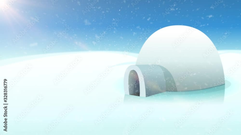 Cartoon North Pole Background With Lodestar/ 4k animation of a winter