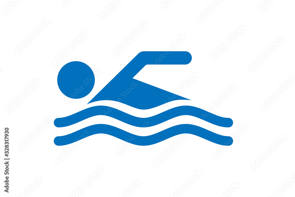 Swimming on the water icon vector blue version Swimming on the water icon vector blue version