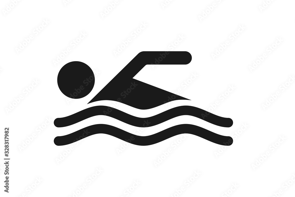 Swimming on the water icon vector