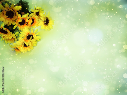 spring summer background flowering sunflowers abstract bokeh © Anastasia Tsarskaya