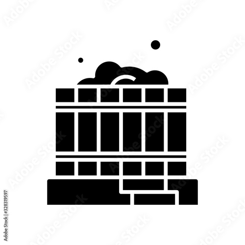 Sauna black icon, concept illustration, vector flat symbol, glyph sign. © michael broon