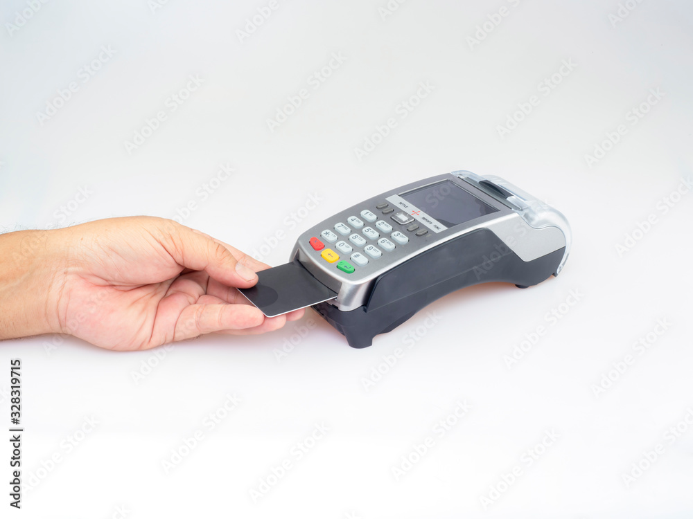hand push black blank card in to credit card mock up hand push black blank card in to credit card mock up