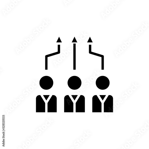 Team abilities black icon, concept illustration, vector flat symbol, glyph sign.