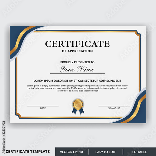 Certificate pack of appreciation award template design vector. Editable certificates design bundle. Easy to use for any event and business needs.