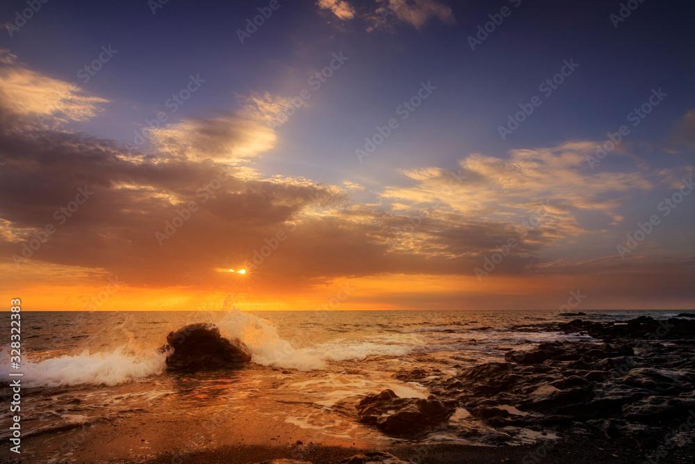 sunset over the sea Fuerteventura canarias spain 