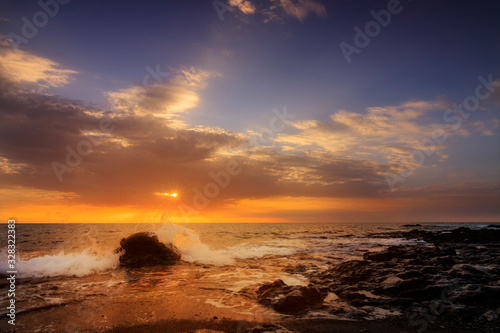 sunset over the sea Fuerteventura canarias spain 