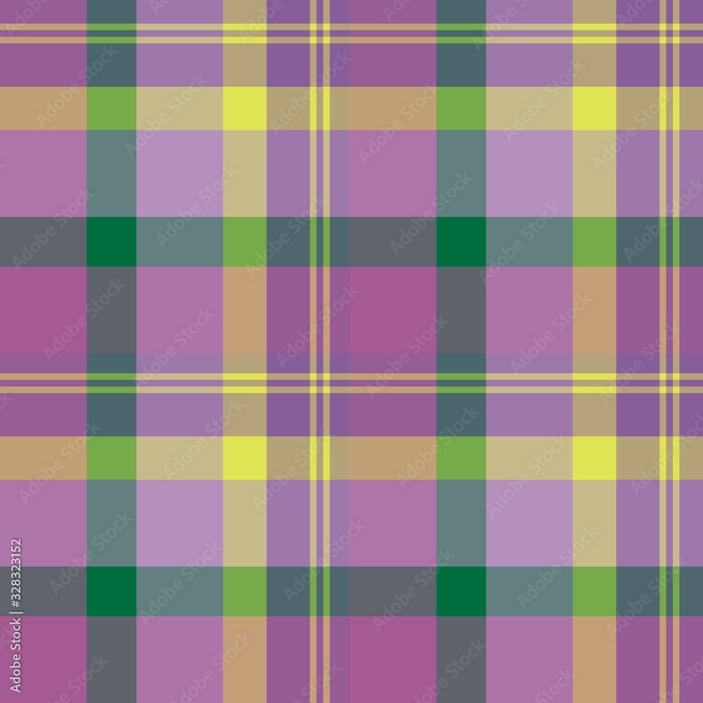 Seamless pattern in marvelous violet, green and yellow colors for plaid, fabric, textile, clothes, tablecloth and other things. Vector image. Seamless pattern in marvelous violet, green and yellow colors for plaid, fabric, textile, clothes, tablecloth and other things. Vector image.