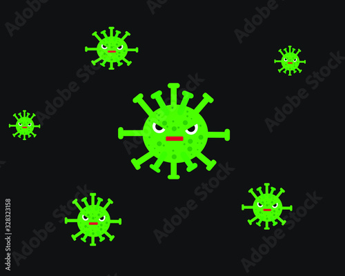 Vector illustration b. The real virus infection that causes chronic disease at this time. Coronavirus.Virus abstract background.COVID19