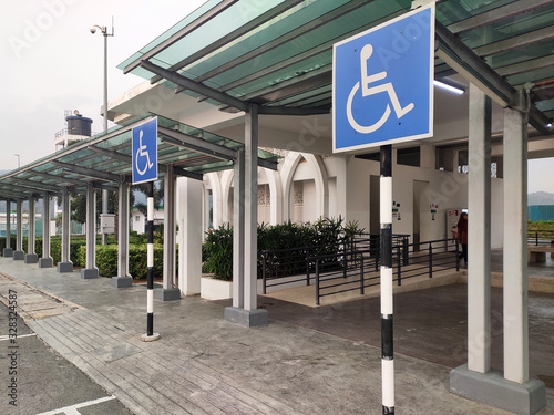 Signage for disabled parking. Shown in the form of a logo for everyone to understand.