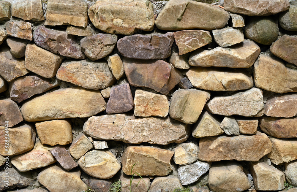 Big stone background wall of City Park Big stone background wall of City Park