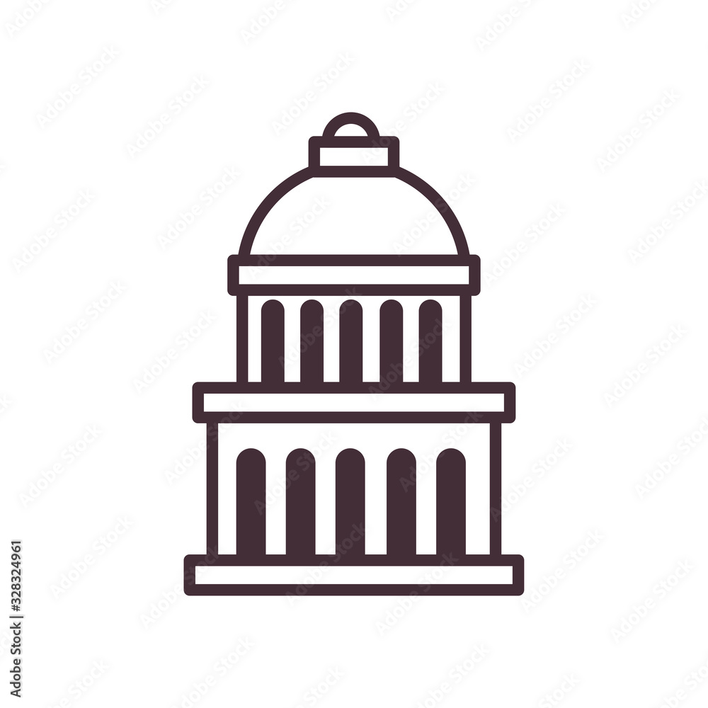 usa building line style icon vector design