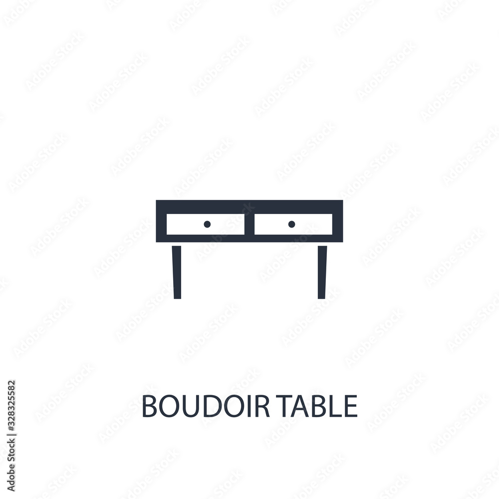 Boudoir table icon. Simple furniture element illustration. Boudoir table icon. Simple furniture element illustration.