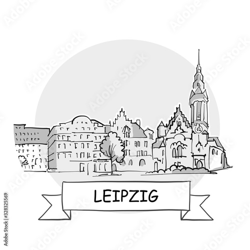 Leipzig hand-drawn urban vector sign