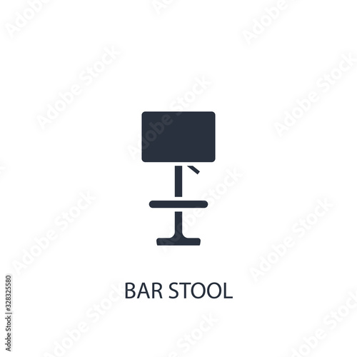 Bar stool icon. Simple furniture element illustration.