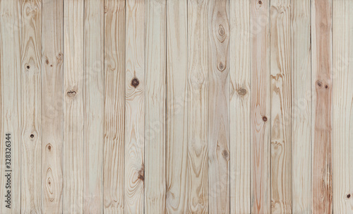 Light brown color of empty old plank wooden board background. Beautiful texture and pattern panels from reused wood pallet. Image for how to recycle waste or natural material using concept.