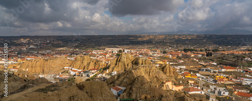 Caves of Guadix, province Granada, Andalusia, Spain. Top view.