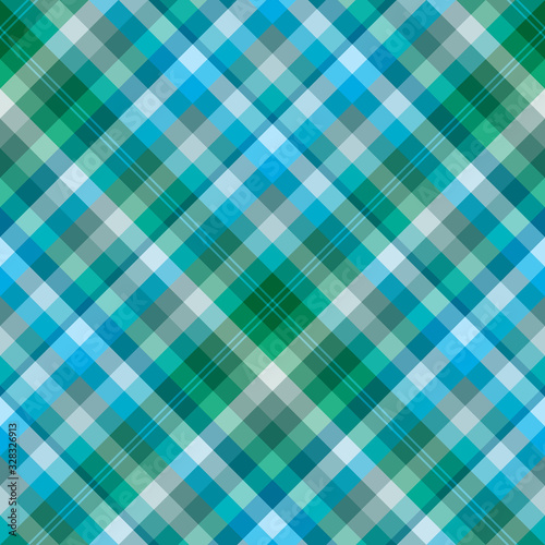 Seamless pattern in marvelous creative blue and green colors for plaid, fabric, textile, clothes, tablecloth and other things. Vector image. 2