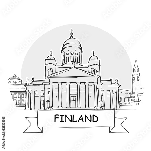 Finland hand-drawn urban vector sign