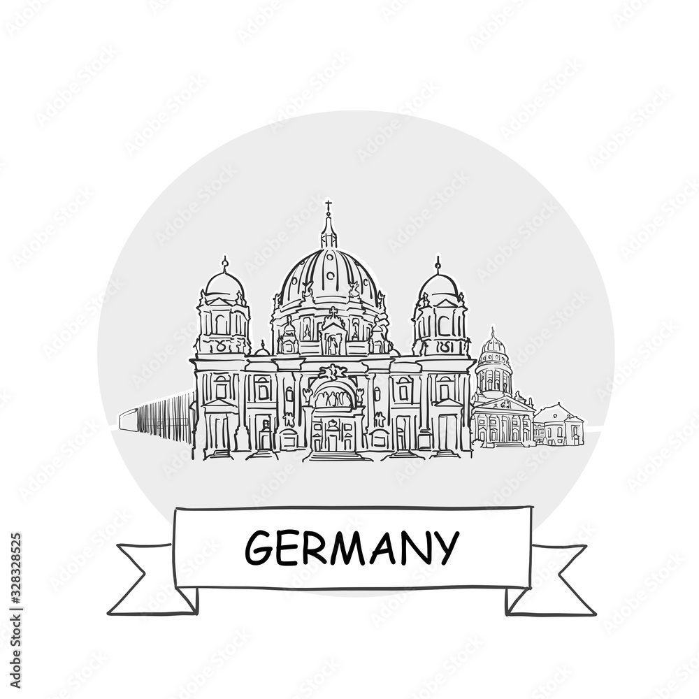 Germany hand-drawn urban vector sign