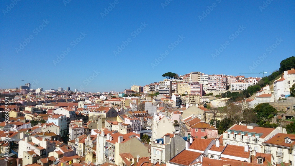 aerial view of the city of Lisbon portugal