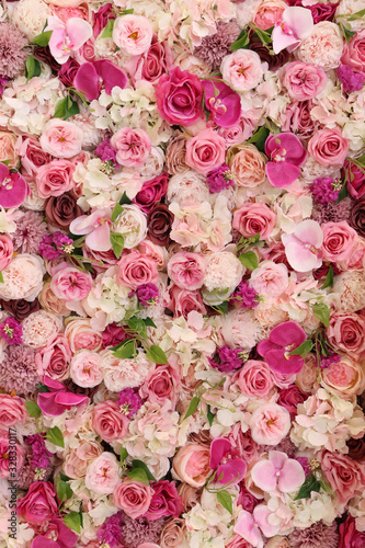 Roses in floral background