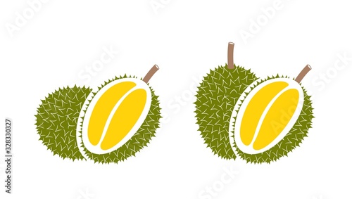 Durian logo. Isolated durian on white background