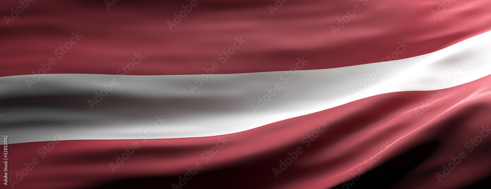 Latvia national flag waving texture background. 3d illustration Latvia national flag waving texture background. 3d illustration