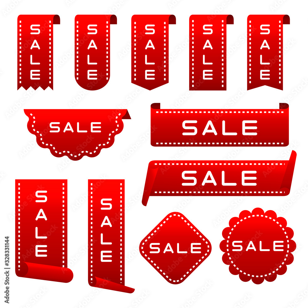 Set of ribbons, labels, banners. Vector collection