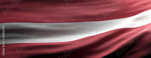 Latvia national flag waving texture background. 3d illustration photo